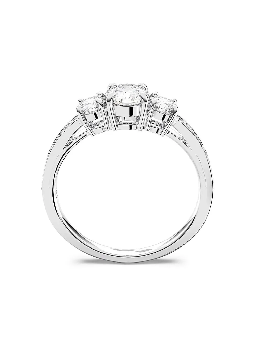 Swarovski Stone-embellished Prong-set Ring In Silver