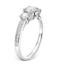 Swarovski three-stone pave-set ring - Grey
