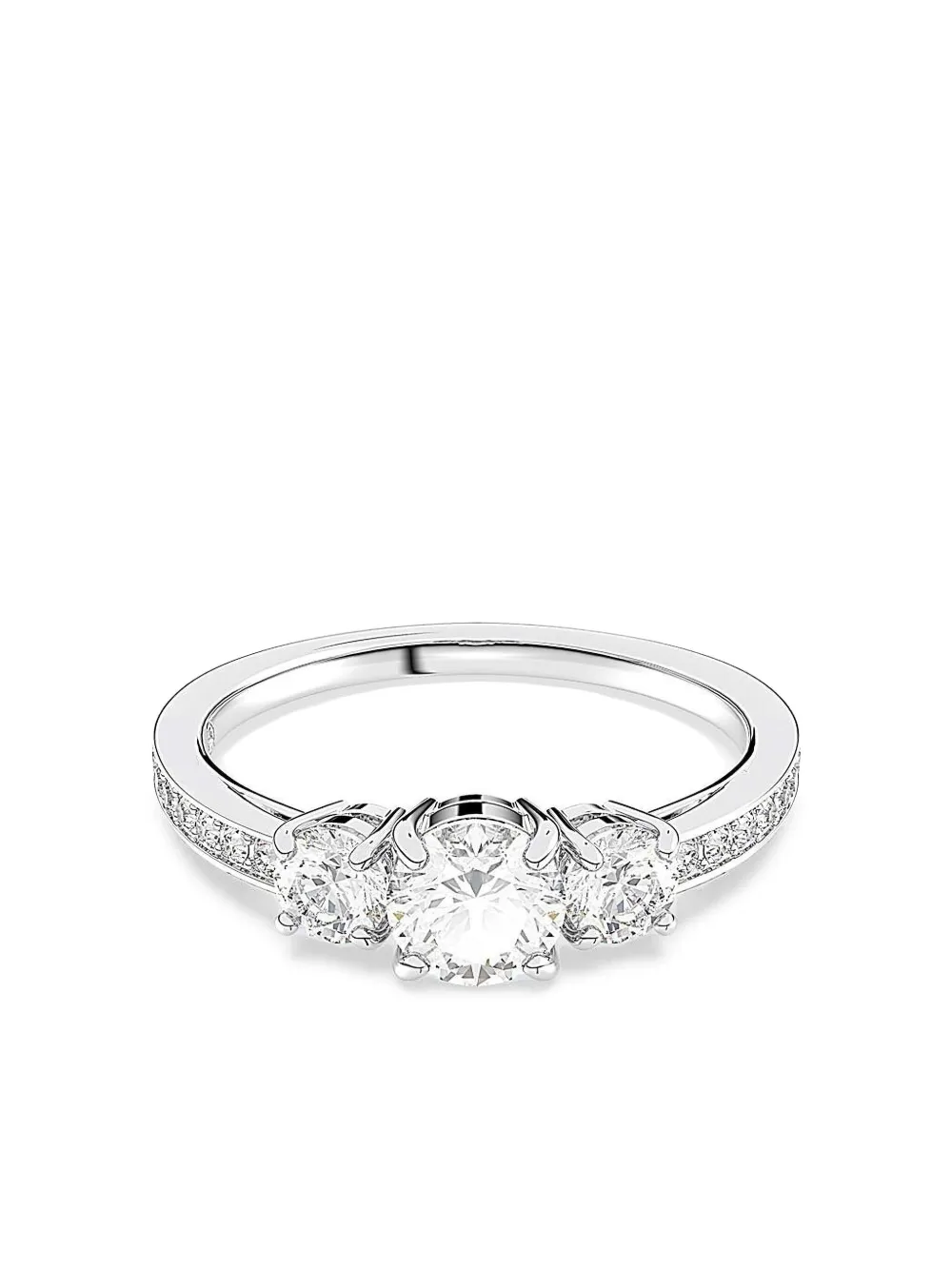 Swarovski three-stone pave-set ring - Grijs