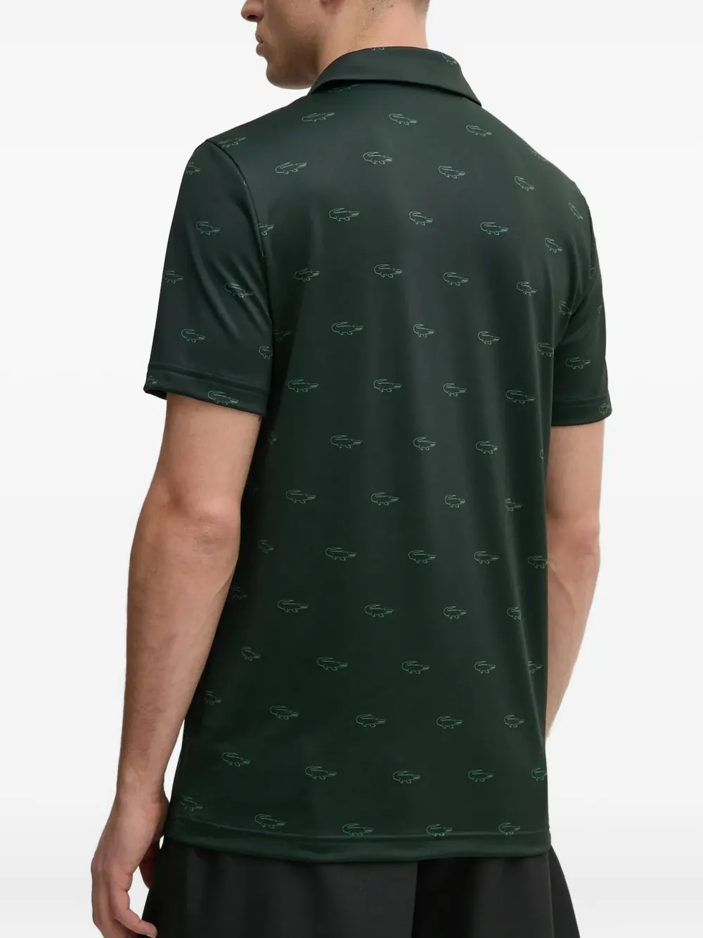Lacoste Poloshirt met krokodillenprint - Groen