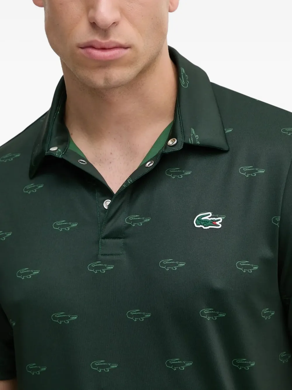Lacoste Poloshirt met krokodillenprint Groen