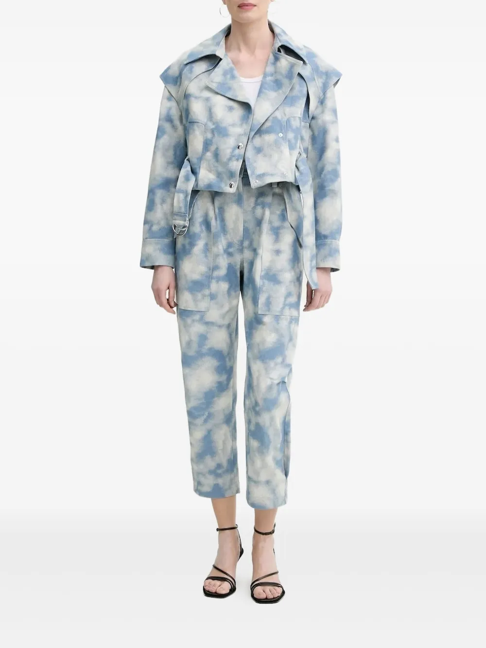 IRO cloud-print jeans Blauw