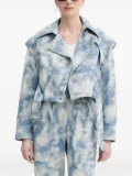 IRO cloud-print belted jacket - Blue
