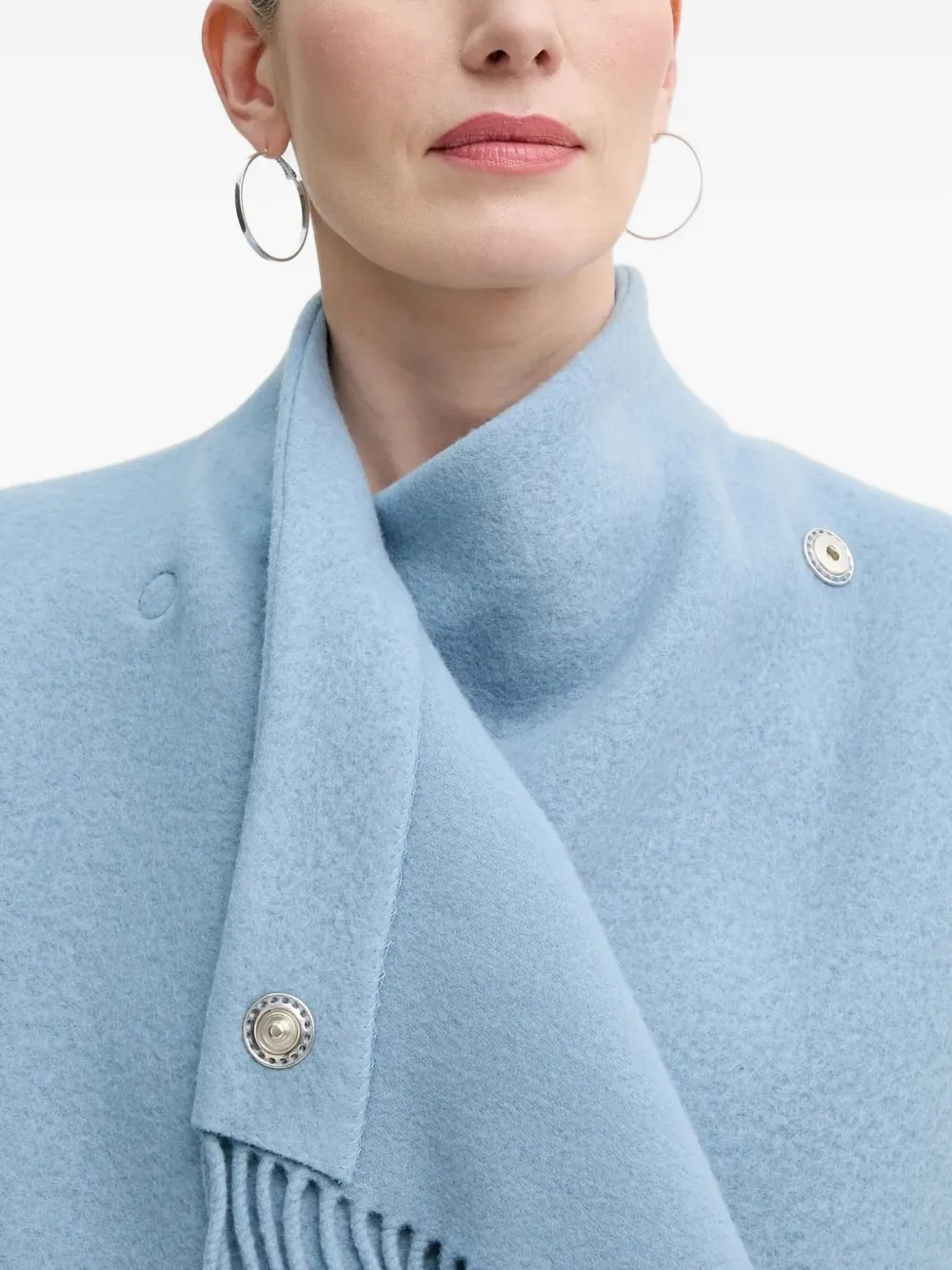 IRO asymmetric fringed coat Blauw