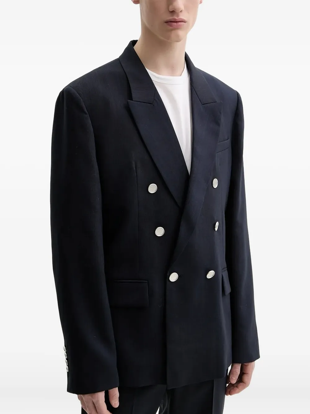 IRO Blazer met dubbele rij knopen en ceintuur Blauw