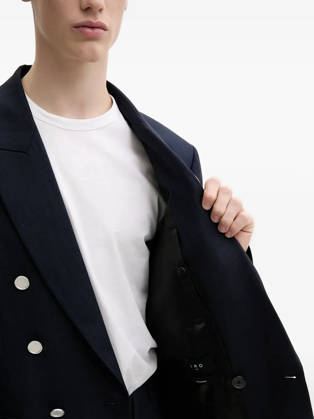 IRO Blazer met dubbele rij knopen en ceintuur Blauw