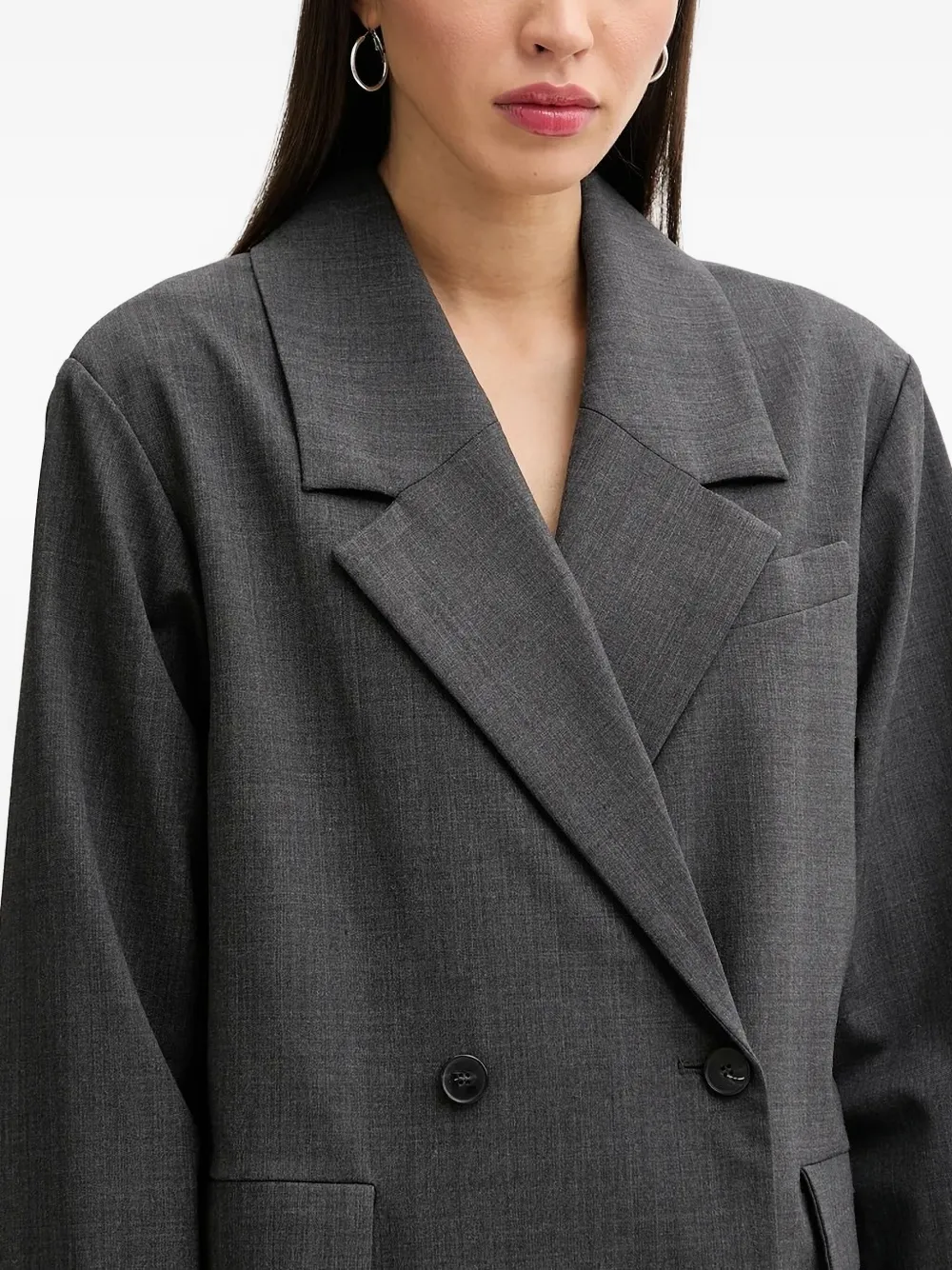 IRO double-breasted notch-lapel coat Grijs