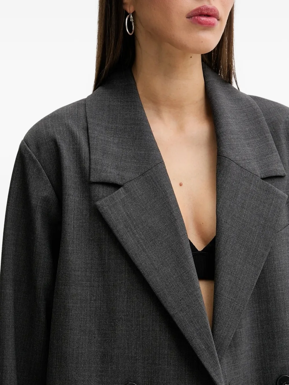IRO double-breasted notch-lapel coat Grijs