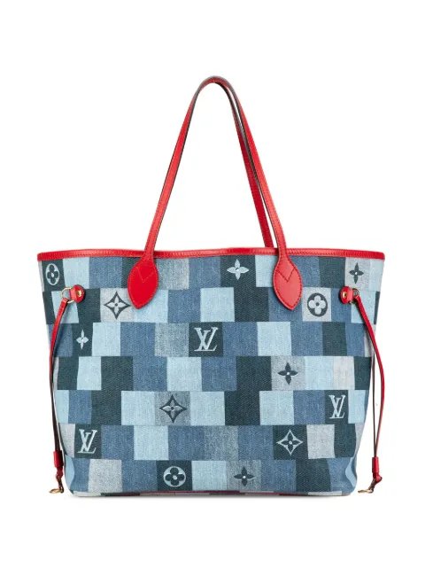Louis Vuitton Pre-Owned 2019 Monogram Denim Patchwork Neverfull MM tote bag