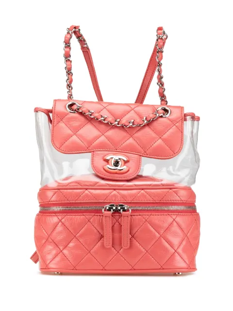 CHANEL Pre-Owned mochila Quilted Lambskin and PVC Aquarium 2018