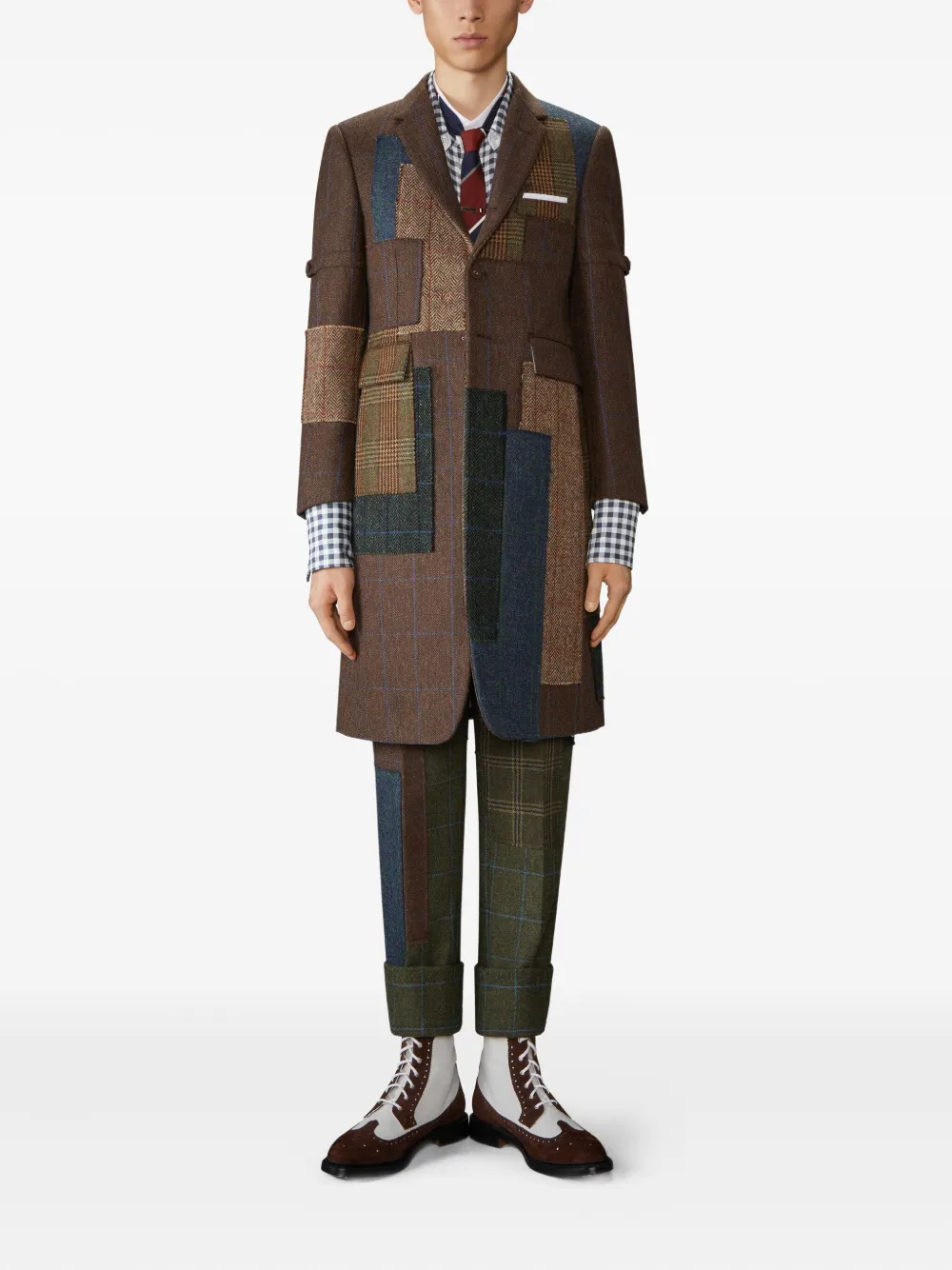 Thom Browne hunting tweed patchwork coat | Single Breasted Coats | Image 2