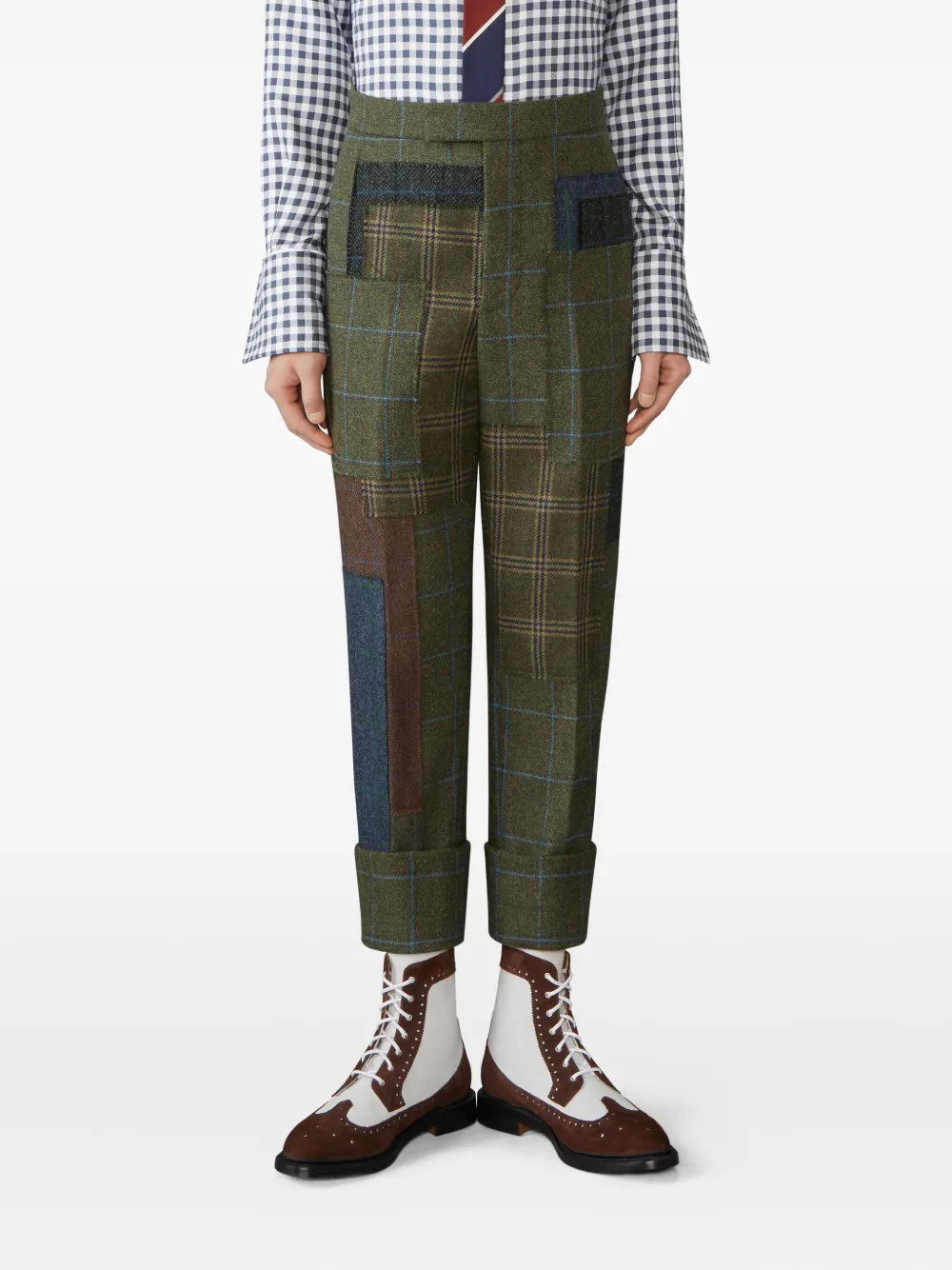 Thom Browne Patchwork Trousers In Green