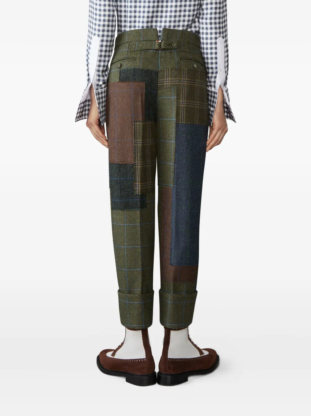 Thom Browne Patchwork Trousers In Green