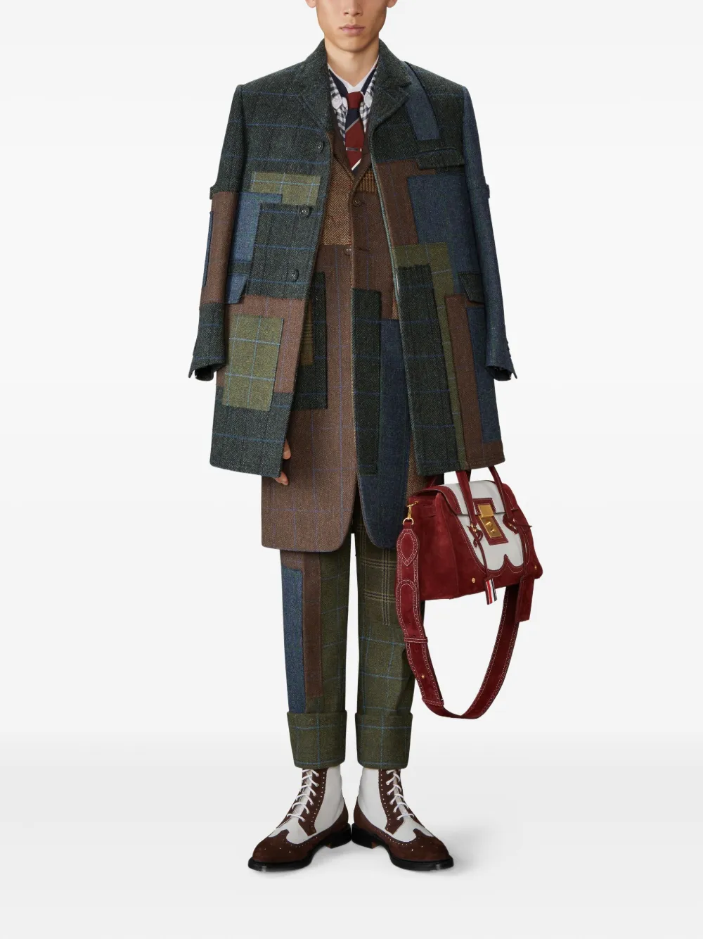 Thom Browne Patchwork Trousers In Green