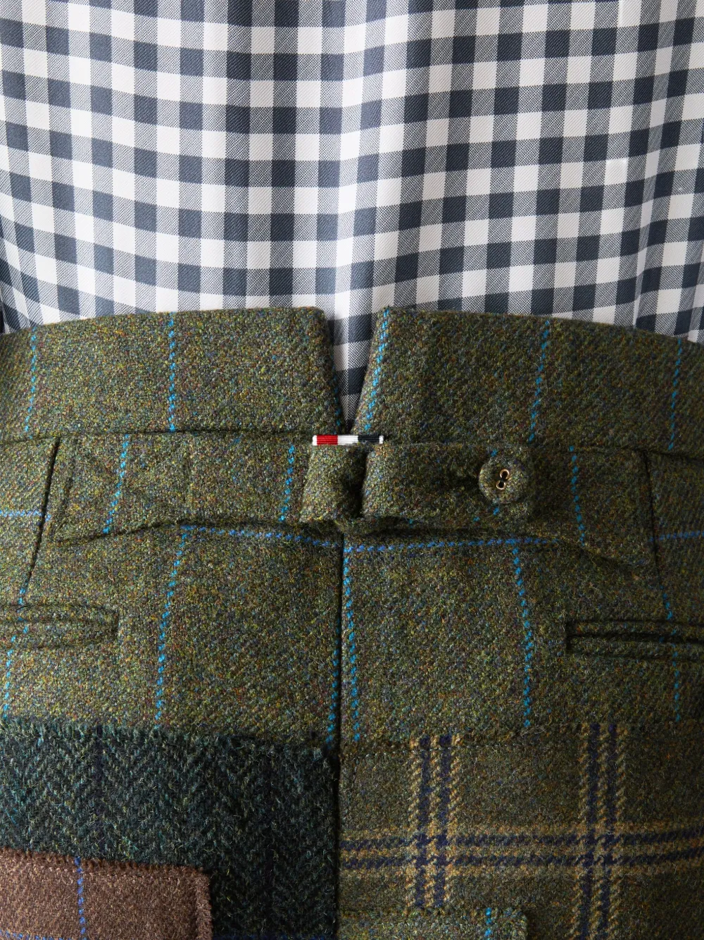 Thom Browne Patchwork Trousers In Green