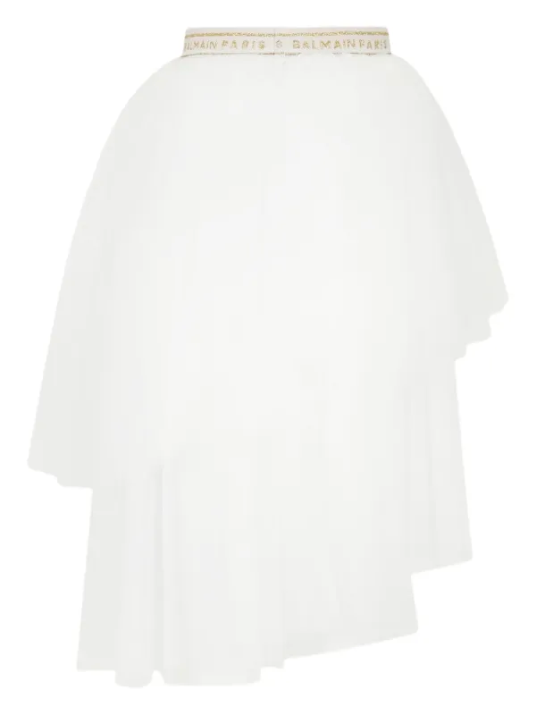 スカート BALMAIN Women Mid Skirts FF1LD066KI500FA White Balmain 6-Button fine-knit Mini Skirt | White | FARFETCH