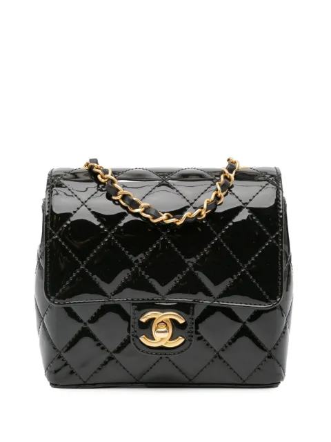 CHANEL Pre-Owned 2021-2024 Mini Square Classic Patent Single Flap crossbody bag