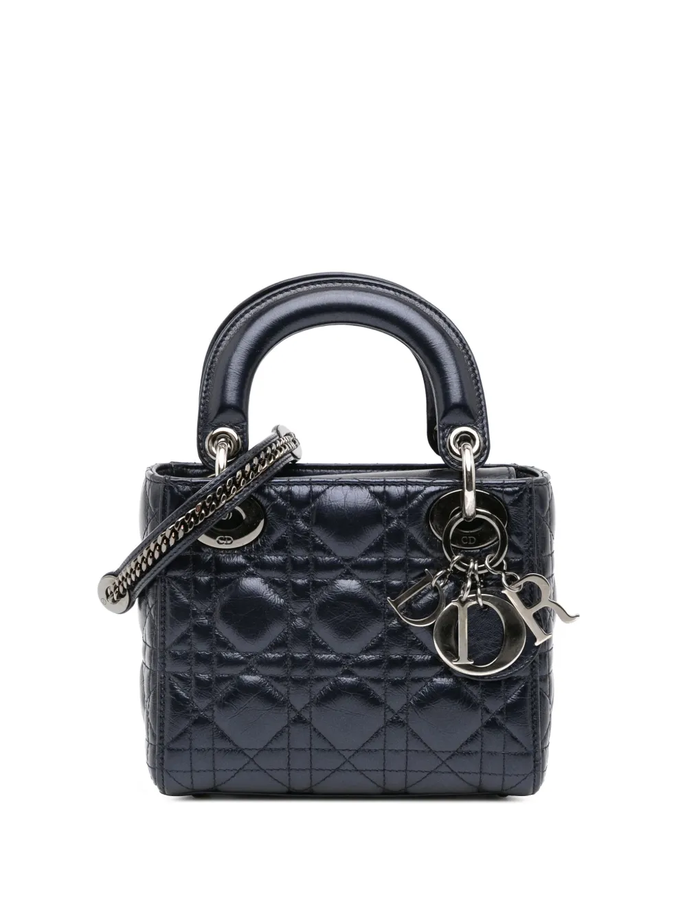Christian Dior Pre-Owned 2016 ミニ クリンクルカーフ カナージュ レディ ディオール サッチェルバッグ - Christian Dior Pre-Owned 2016 ミニ クリンクルカーフ カナージュ レディ ディオール サッチェルバッグ -