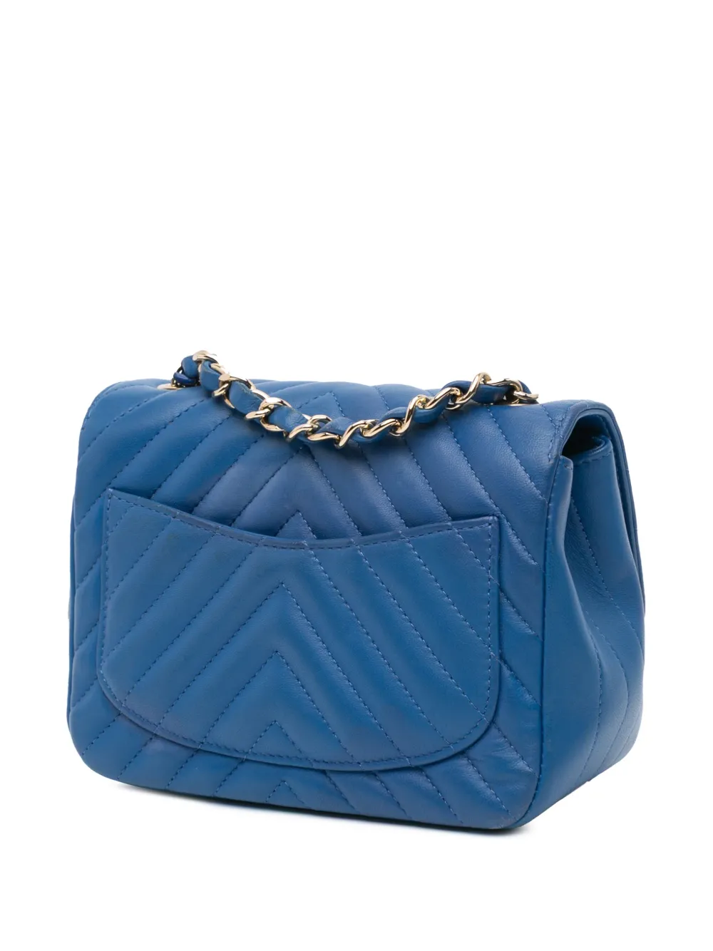 CHANEL Pre-Owned 2018-2019 Mini Square Classic Chevron Lambskin Single Flap crossbody bag | كلاسيكيات | Image 2