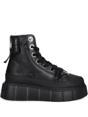 NEW ROCK Metallic M-120N-S26 lace-up Platform Sneakers | Black