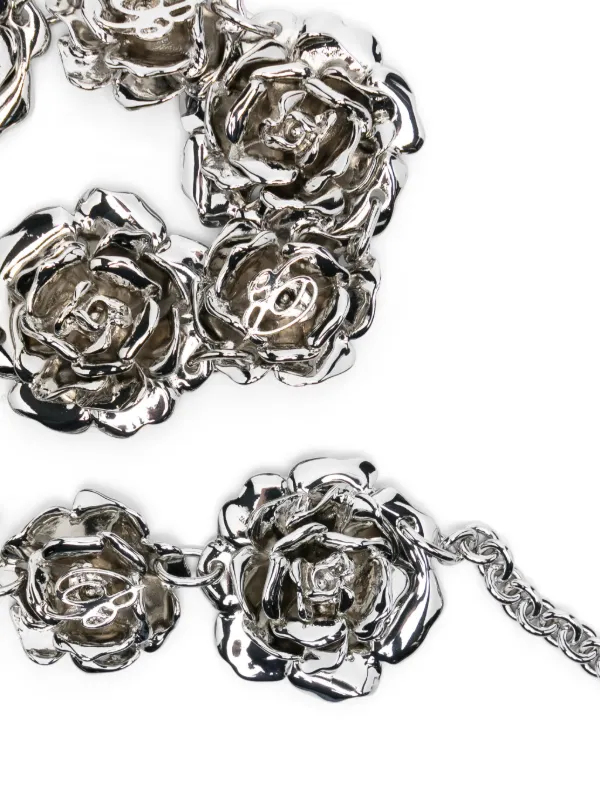 【Blumarine】ローズ embellishedベルト Metal Belt With Roses And B Monogram | Blumarine