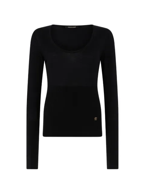 Roberto Cavalli scoop-neck ribbed-knit sweater