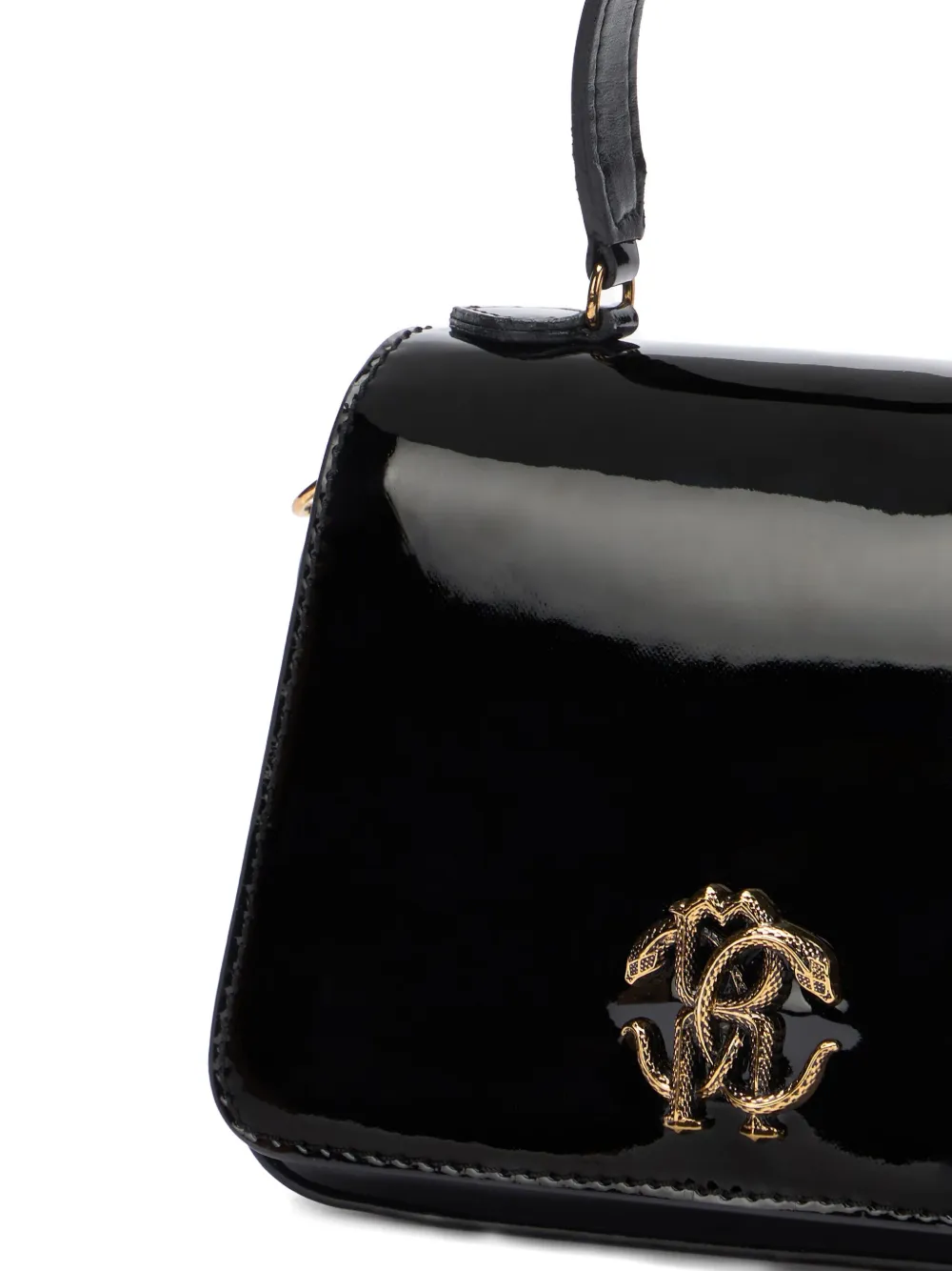 Roberto Cavalli Junior Leren schoudertas Zwart