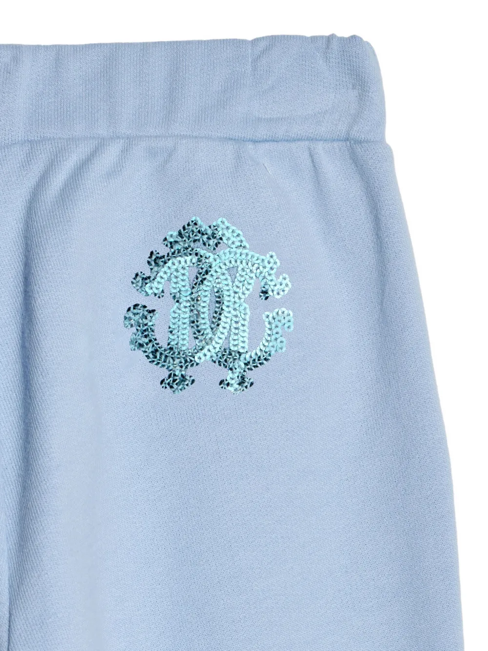 Roberto Cavalli Junior Trainingsbroek met geborduurd logo Blauw