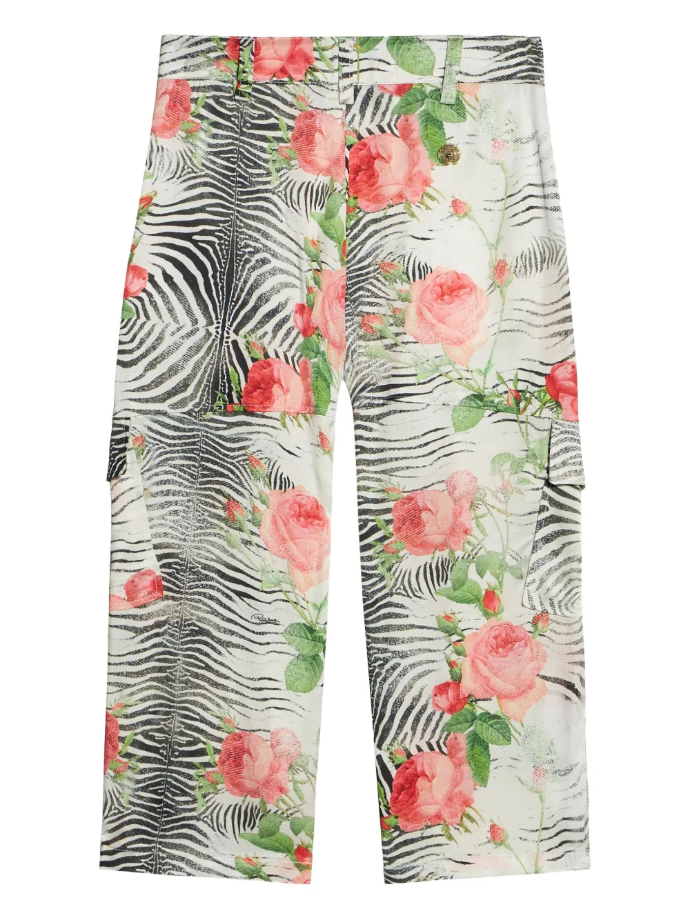 Shop Roberto Cavalli Junior Zebra-print Trousers In White