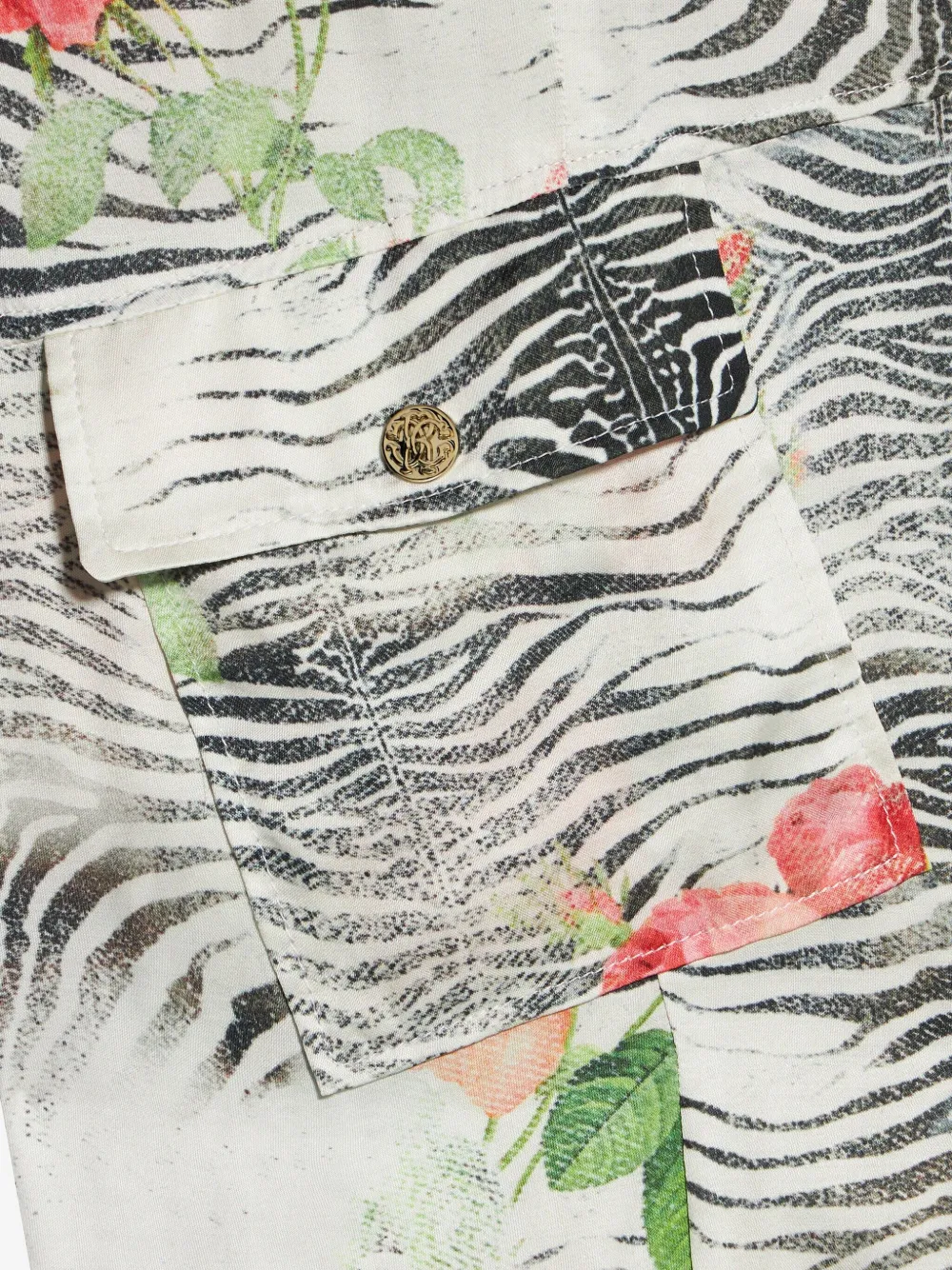 Shop Roberto Cavalli Junior Zebra-print Trousers In White