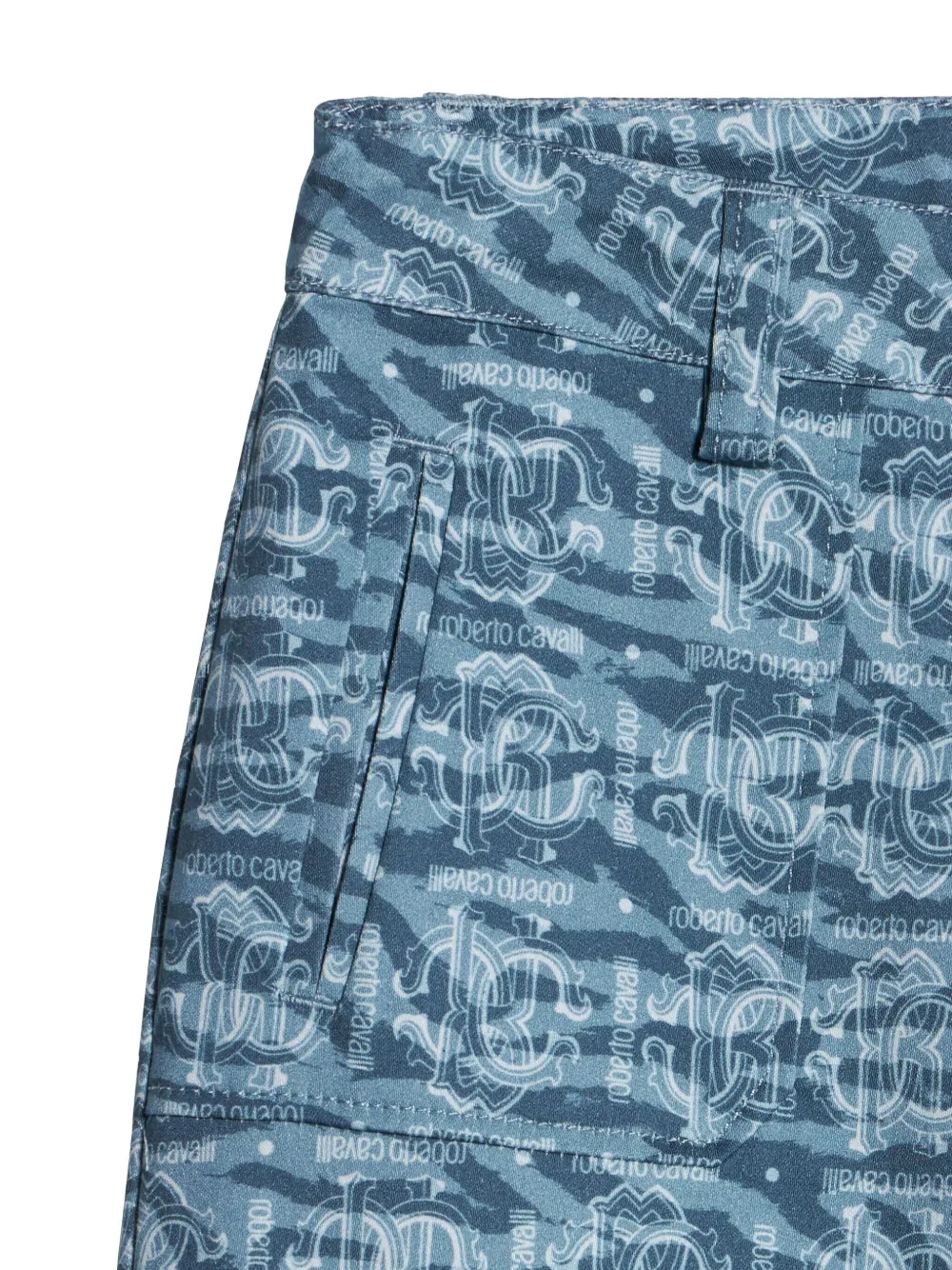 Roberto Cavalli Junior Broek met logoprint Blauw