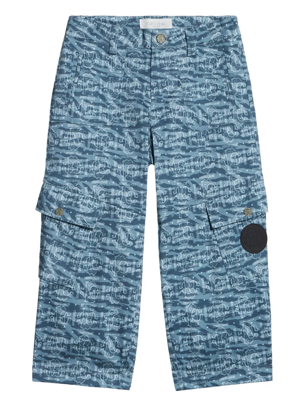 Roberto Cavalli Junior Broek met logoprint Blauw