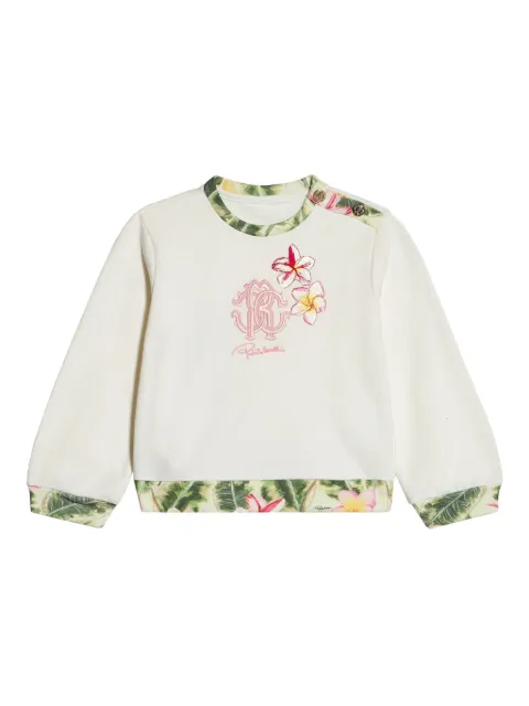 Roberto Cavalli Junior floral-trim sweatshirt