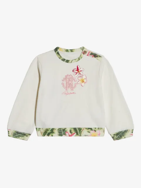 Roberto Cavalli Junior floral-trim sweatshirt