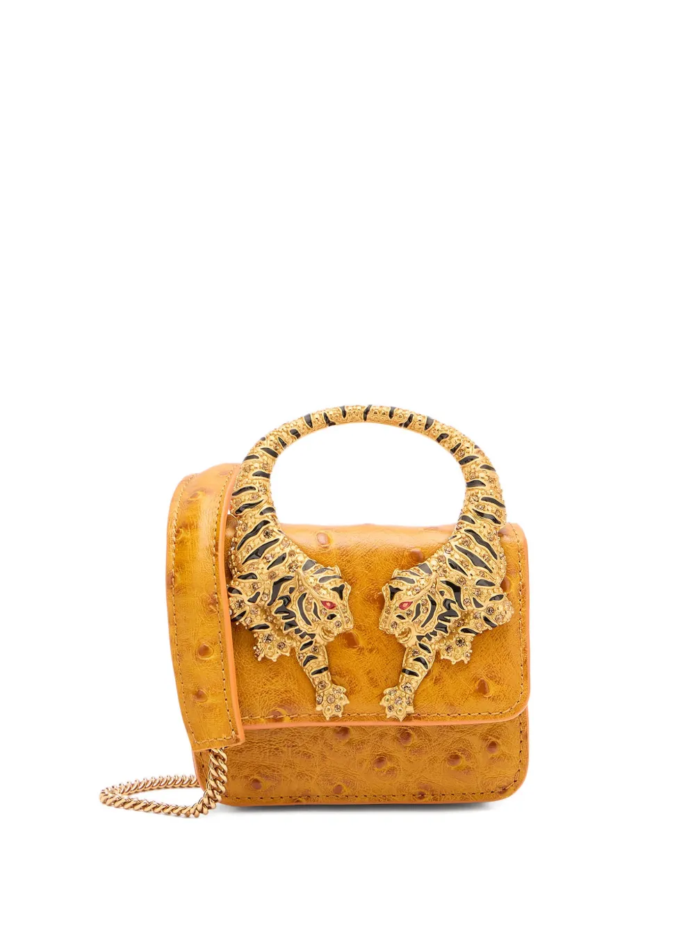 Roberto Cavalli Borsa mini con manico gioiello - Marrone