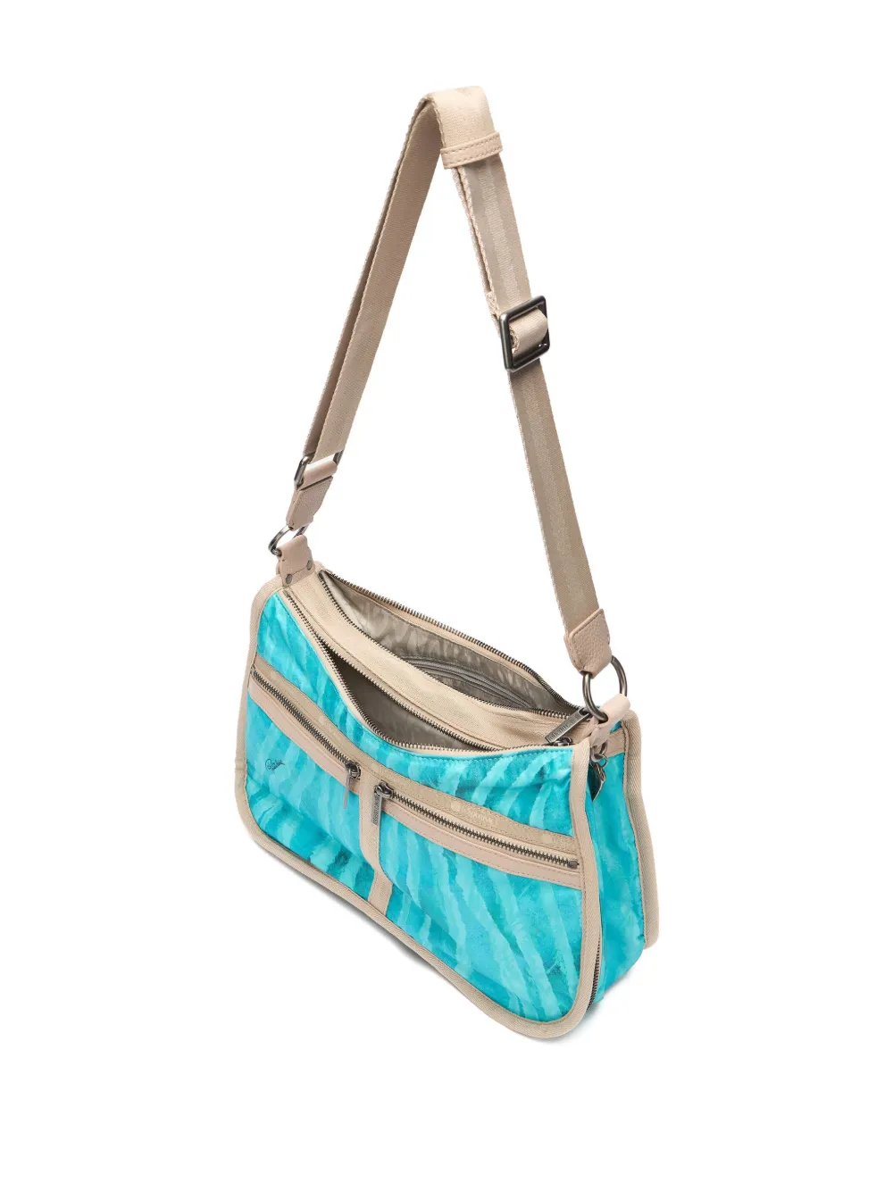 Roberto Cavalli Schoudertas met zebraprint Blauw