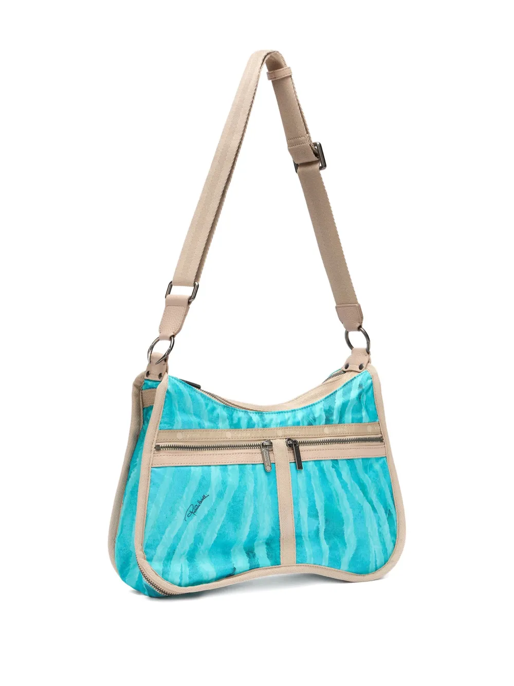 Roberto Cavalli Schoudertas met zebraprint Blauw
