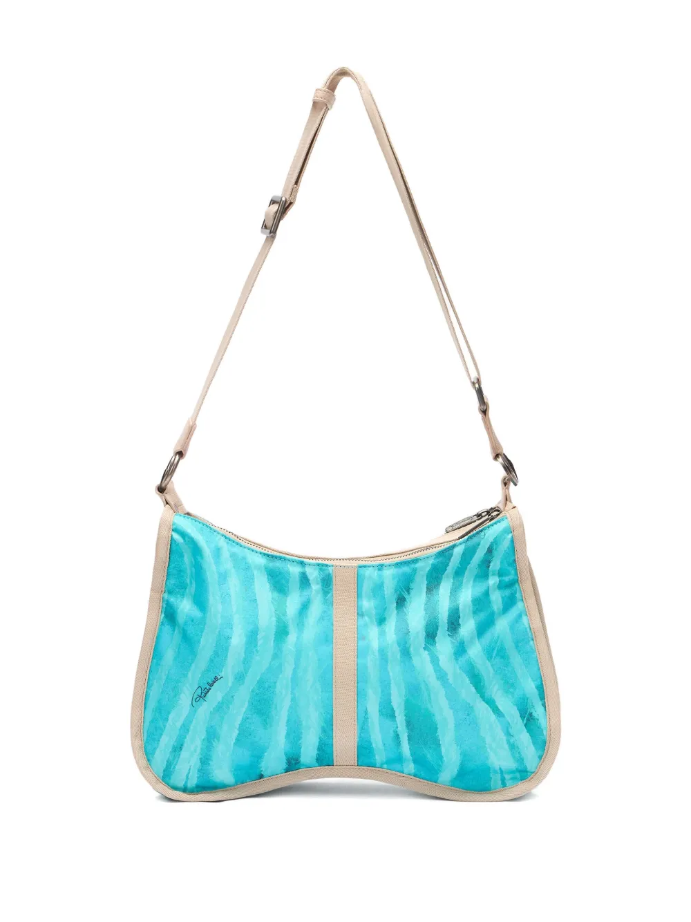 Roberto Cavalli Schoudertas met zebraprint Blauw
