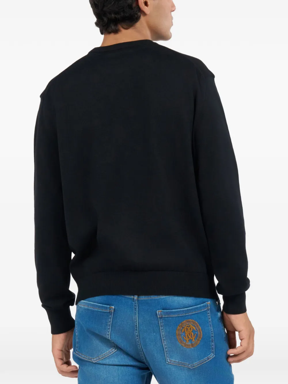 Roberto Cavalli Trui met geborduurd monogram Zwart