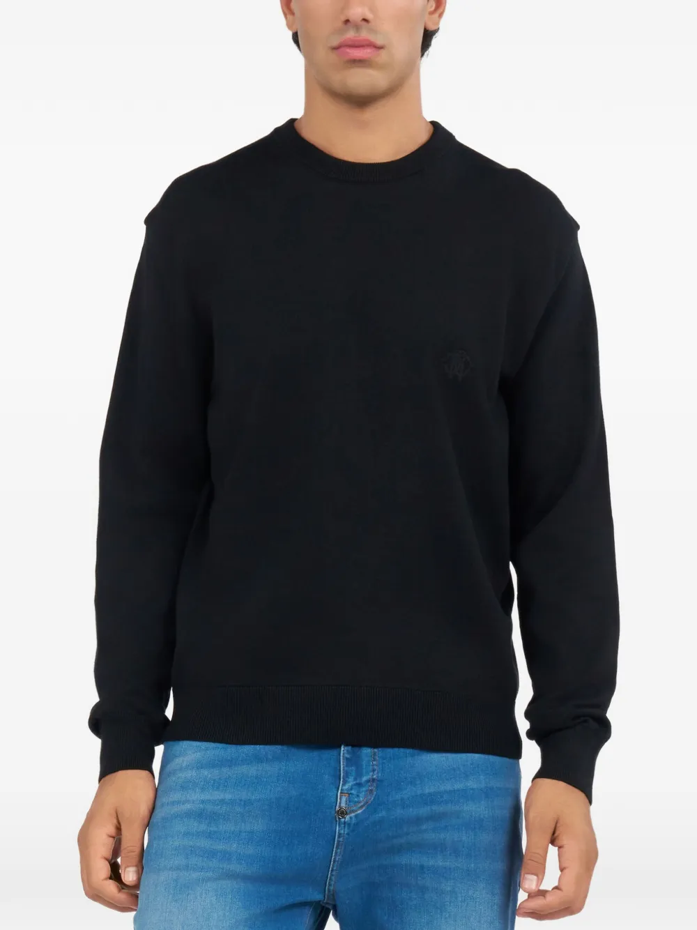 Roberto Cavalli Trui met geborduurd monogram Zwart