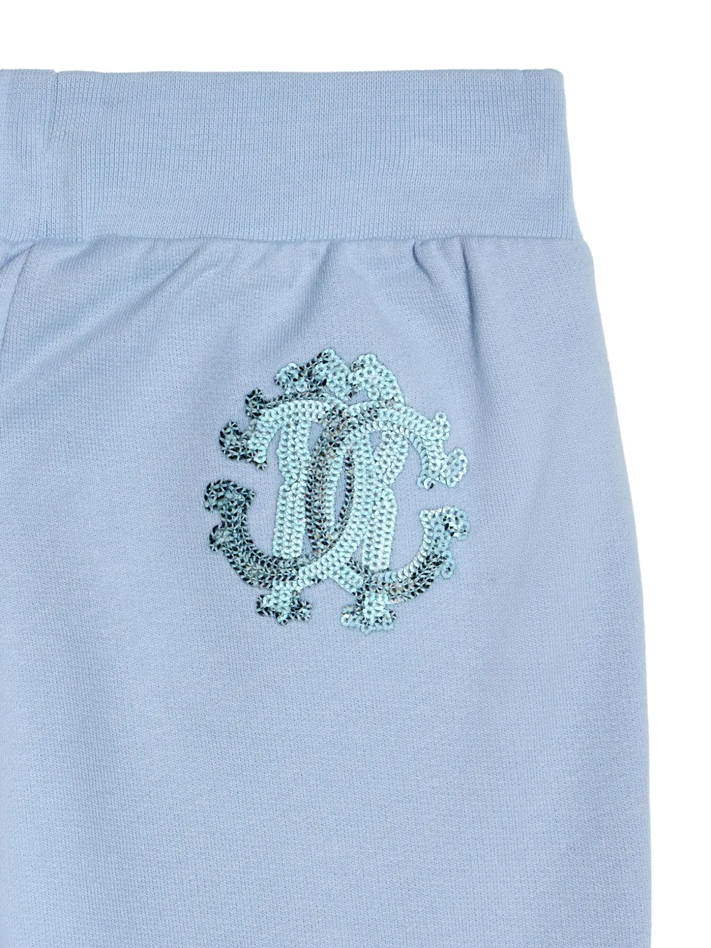 Shop Roberto Cavalli Junior Lace-detail Tracksuit Bottoms In Blue