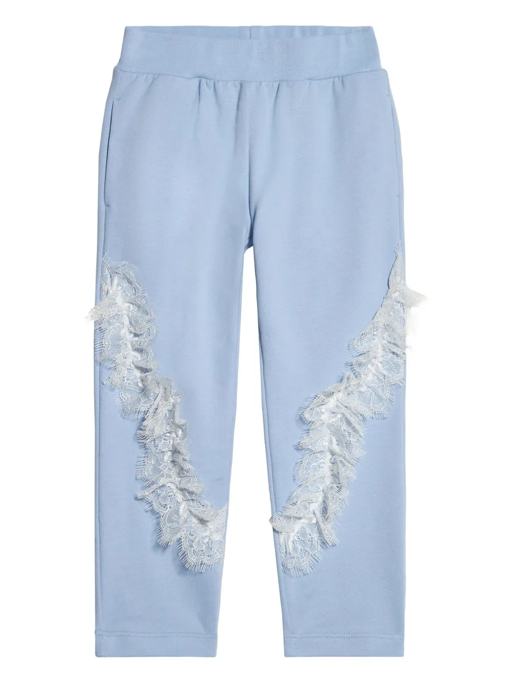 Roberto Cavalli Junior レースディテール トラックパンツ - ブルー Roberto Cavalli Junior レースディテール トラックパンツ - ブルー