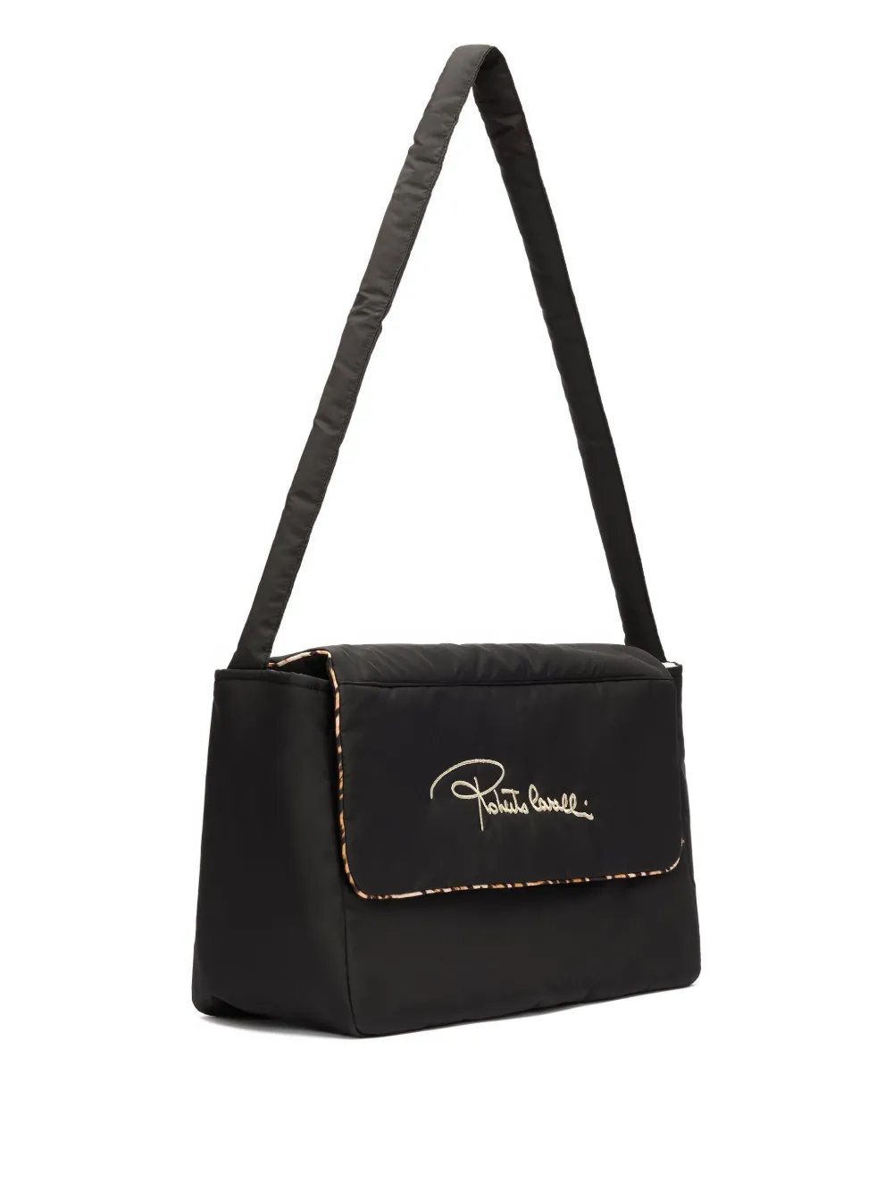 Shop Roberto Cavalli Junior Padded Diaper Bag In Black