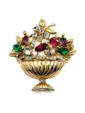 Jennifer Gibson Jewellery 1950s x Coro Giardinetti Basket brooch - Gold