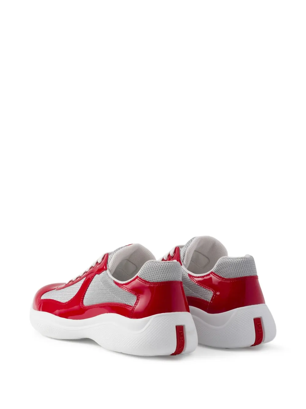 Prada America's Cup lakleren sneakers Rood