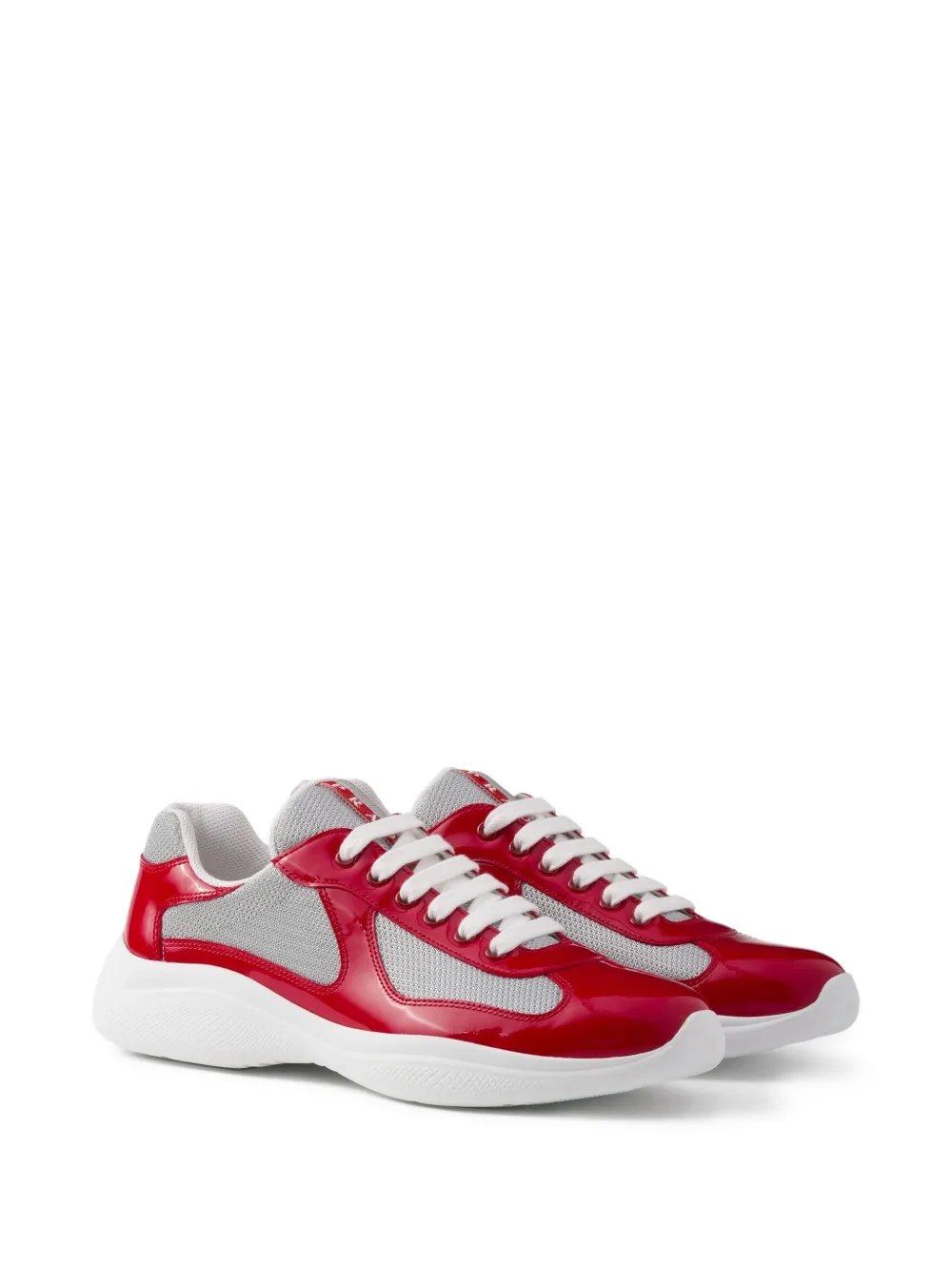 Prada America's Cup lakleren sneakers Rood