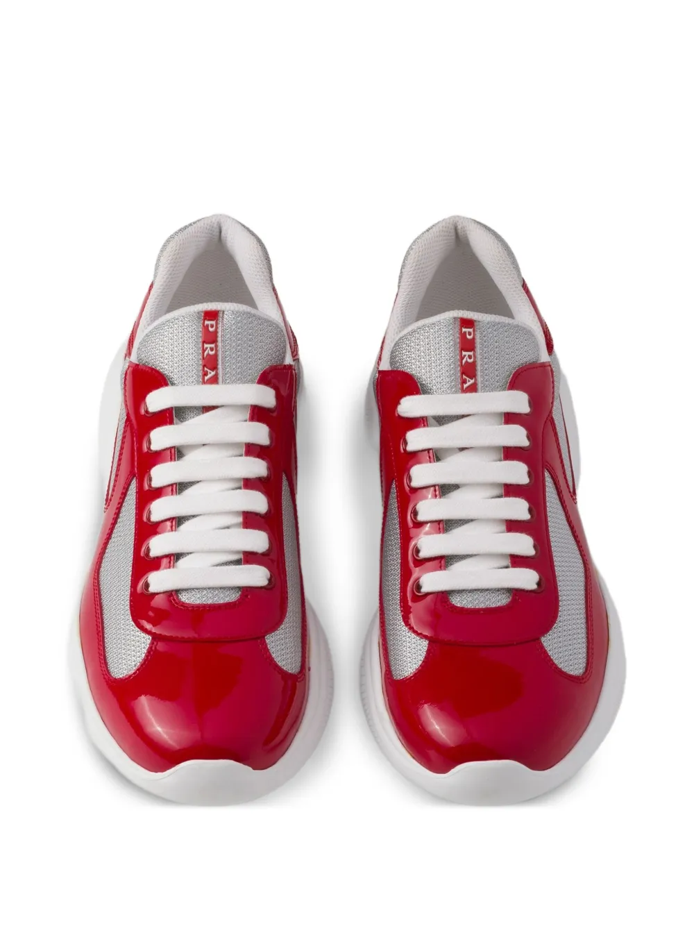 Prada America's Cup lakleren sneakers Rood