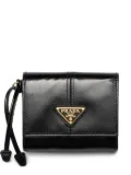 Prada triangular-logo leather wallet - Black