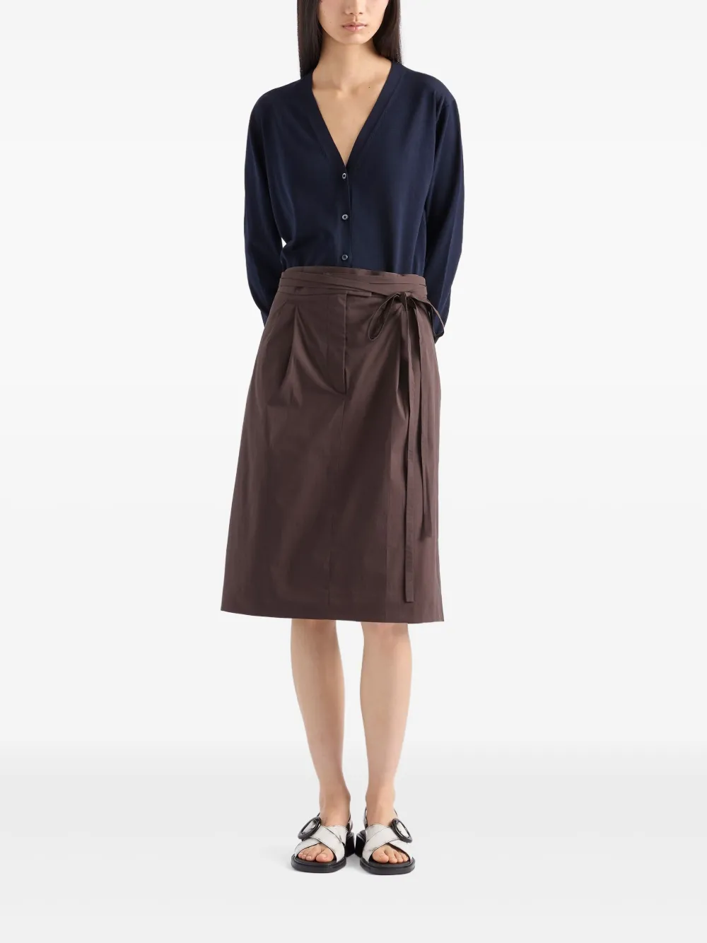 Prada Gewickelter Popeline-Rock | High-Waist-Röcke | Image 2