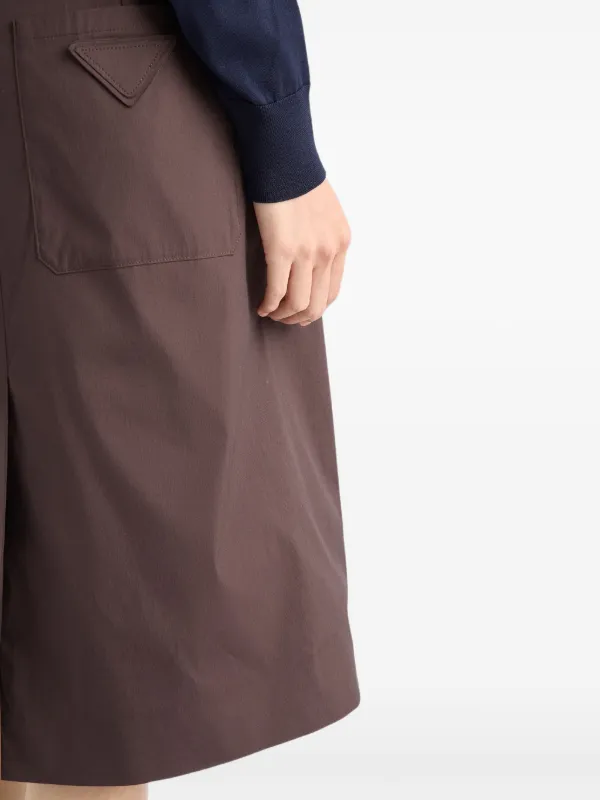 【PRADA】プラダ ポプリン ラップスカート Prada ポプリン ラップスカート | ブラウン | FARFETCH JP
